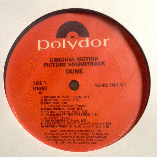 Toto : Dune (Original Soundtrack Recording) (LP, Album, Pit)