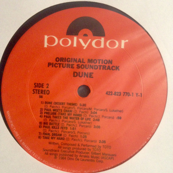 Toto : Dune (Original Soundtrack Recording) (LP, Album, Pit)