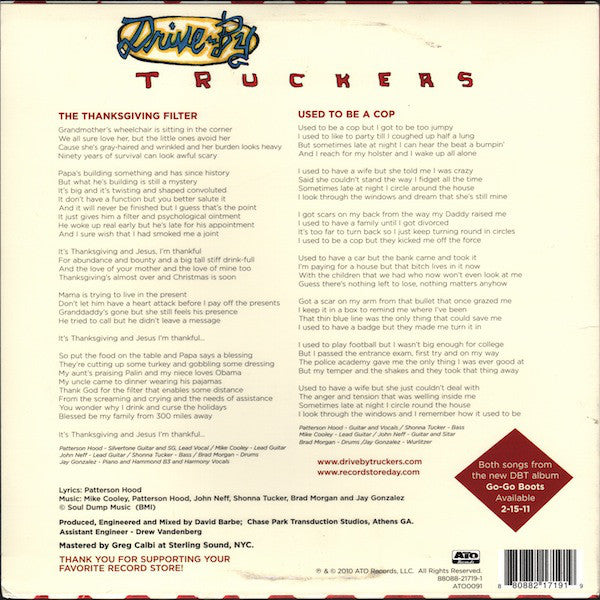 Drive-By Truckers : The Thanksgiving Filter (10", RSD)