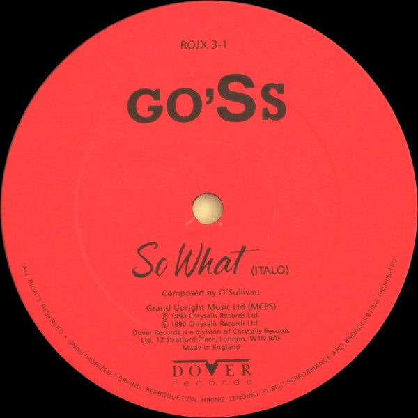 Go'Ss* : So What (E'-Allora) (12")