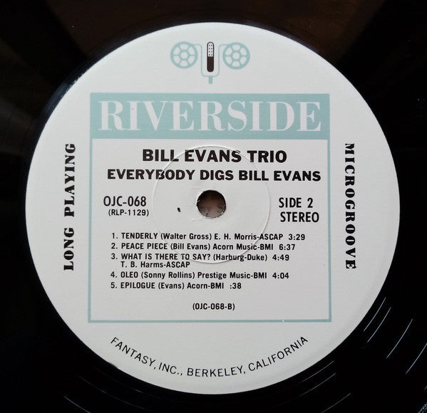 Bill Evans Trio* : Everybody Digs Bill Evans (LP, Album, RE, 180)