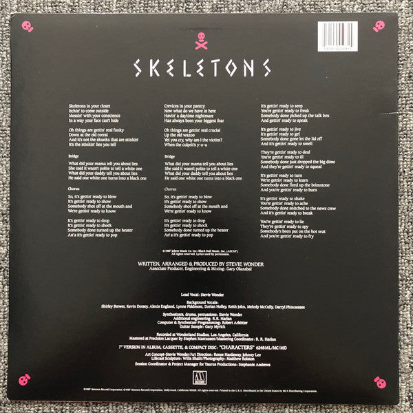 Stevie Wonder : Skeletons (12", Maxi)