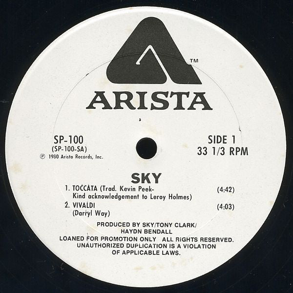 Sky (4) : Toccata / Vivaldi / Fifo / Hotta (12", Promo)