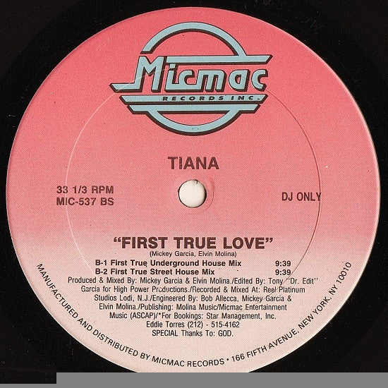 Tiana : First True Love (12", Promo)