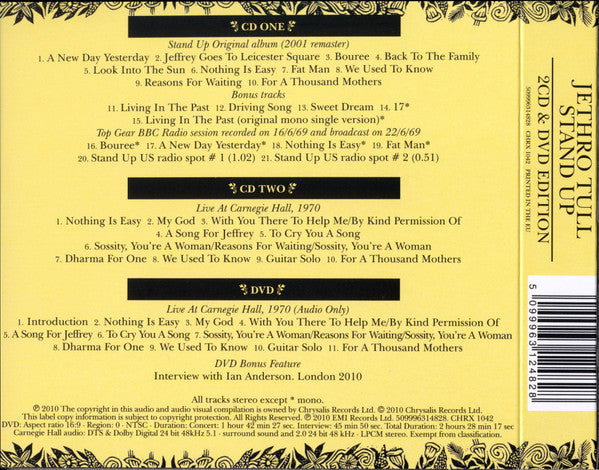 Jethro Tull : Stand Up (CD, Album, Mono, RE, RM + CD + DVD-V, Multichannel)