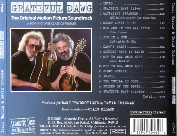Jerry Garcia, David Grisman : Grateful Dawg(The Original Motion Picture Soundtrack) (HDCD, Album)