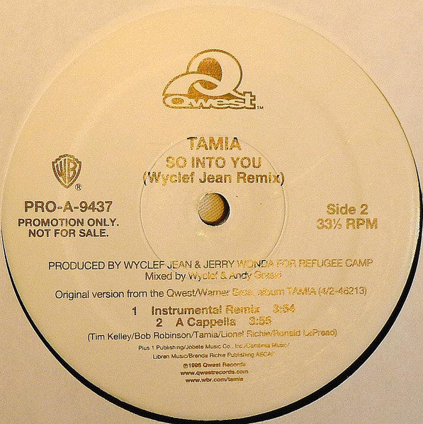 Tamia : So Into You (Wyclef Jean Remix) (12", Promo)