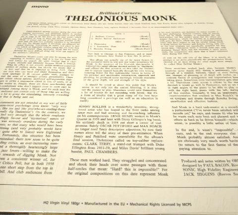 Thelonious Monk : Brilliant Corners (LP, Album, Mono, RE, 180)