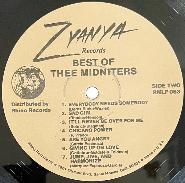 Thee Midniters : Best Of Thee Midniters (LP, Comp)