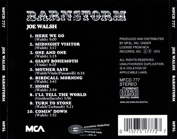 Joe Walsh : Barnstorm (CD, Album, RE, RM)