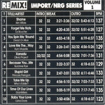 Various : Remix! Import/NRG Series Volume 1 (CD, Comp, Promo)
