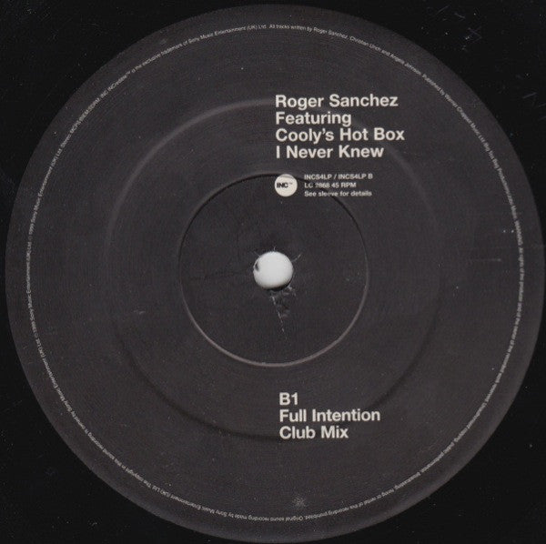 Roger Sanchez Featuring Cooly's Hot Box : I Never Knew (12")