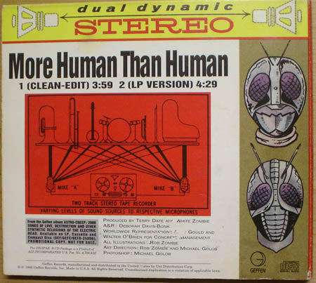 White Zombie : More Human Than Human (CD, Single, Promo)