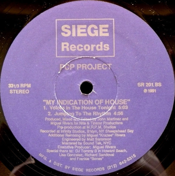 PCP Project : My Indication Of House (12")