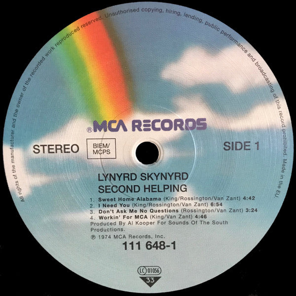 Lynyrd Skynyrd : Second Helping (LP, Album, RE, 180)