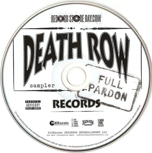 Various : Death Row Records Full Pardon Sampler (CD-ROM, RSD, Promo, Smplr)