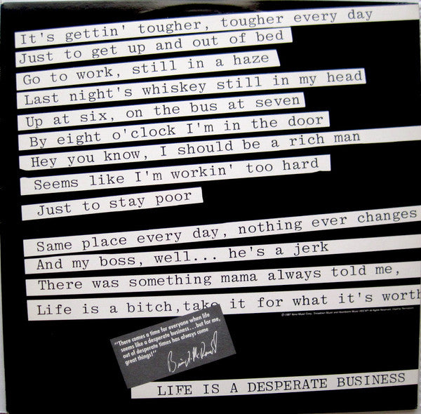 Brian McDonald Group : Life Is A Desperate Business (12", Single, Promo)