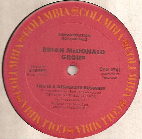 Brian McDonald Group : Life Is A Desperate Business (12", Single, Promo)