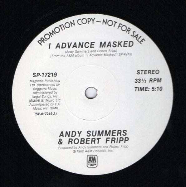 Andy Summers & Robert Fripp : I Advance Masked (12", Promo)