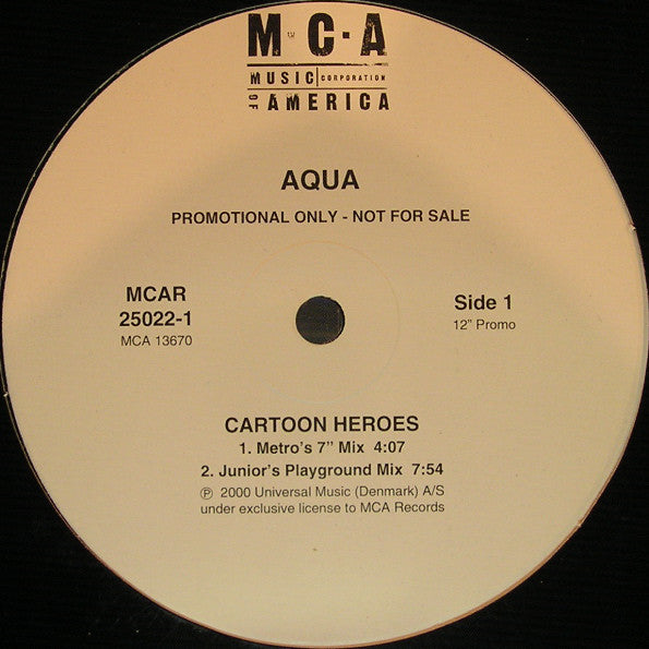 Aqua : Cartoon Heroes (12", Promo)