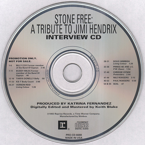 Various : Stone Free: A Tribute To Jimi Hendrix (Interview CD) (CD, Promo)