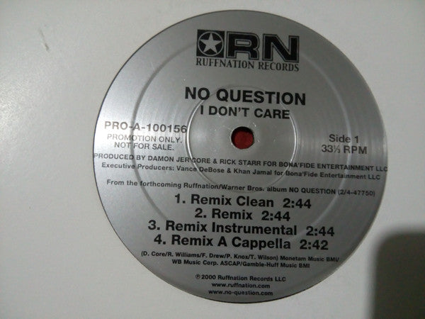 No Question : I Don't Care (12", Promo)