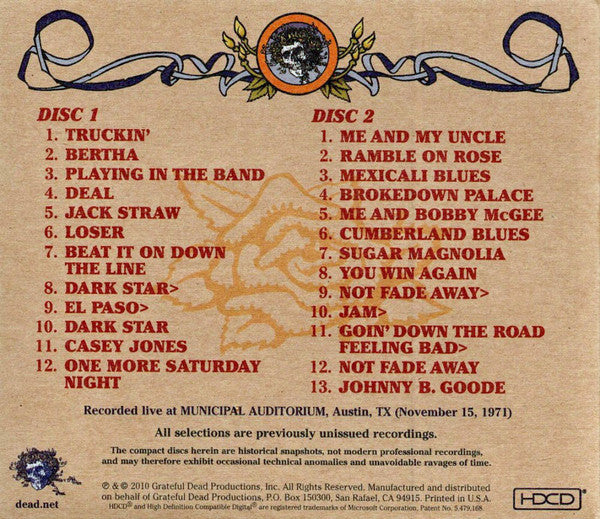 Grateful Dead* : Road Trips Vol. 3 No. 2: Austin 11-15-71 (3xHDCD, Album)