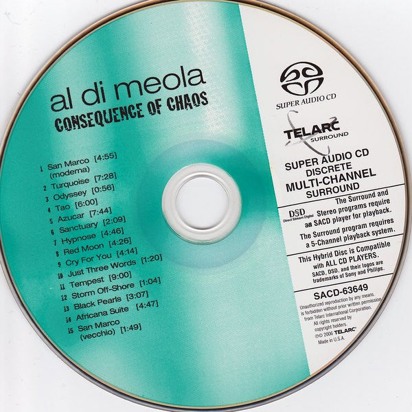 Al Di Meola : Consequence Of Chaos (SACD, Hybrid, Multichannel, Album)