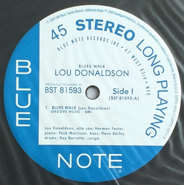 Lou Donaldson : Blues Walk (2x12", Album, Ltd, RE)