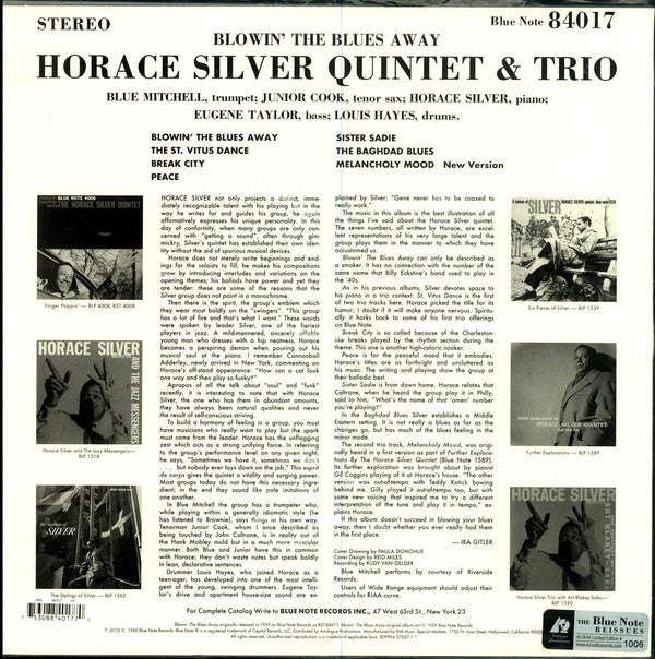 The Horace Silver Quintet & Trio* : Blowin' The Blues Away (2x12", Album, Ltd, Num, RE, RM, 180)