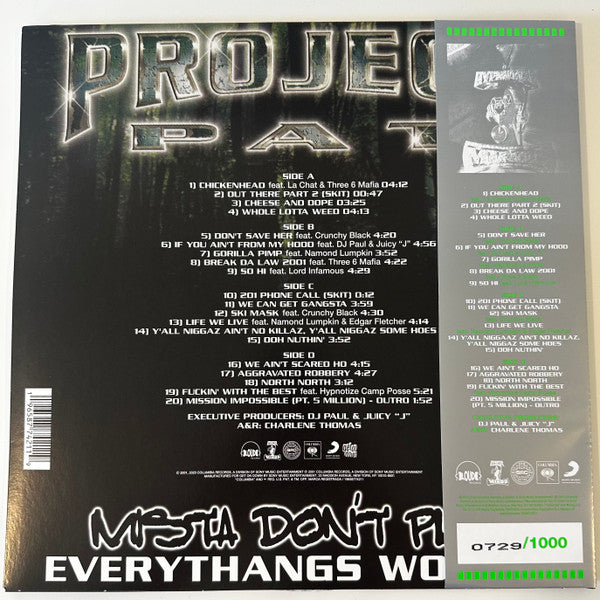 Project Pat : Mista Don't Play Everythangs Workin (2xLP, Album, Ltd, RE, Sli)