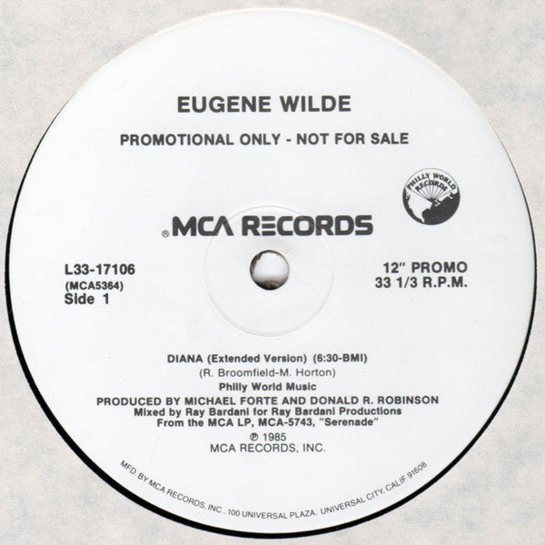 Eugene Wilde : Diana (12", Promo)