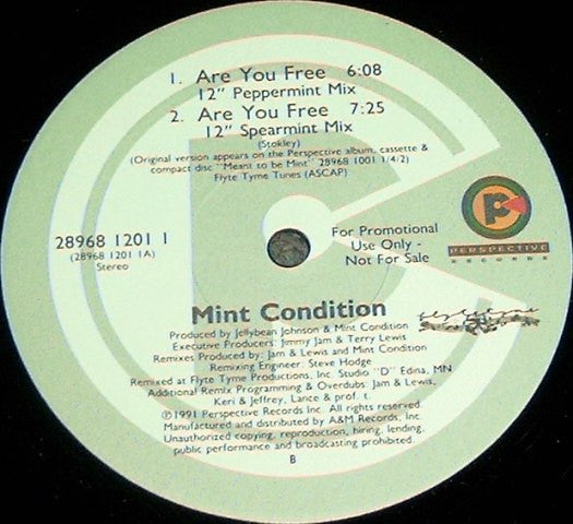 Mint Condition : Are You Free (12", Promo)