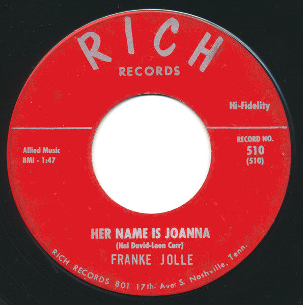 Franke Jolle : Her Name Is Joanna / Misery (7")