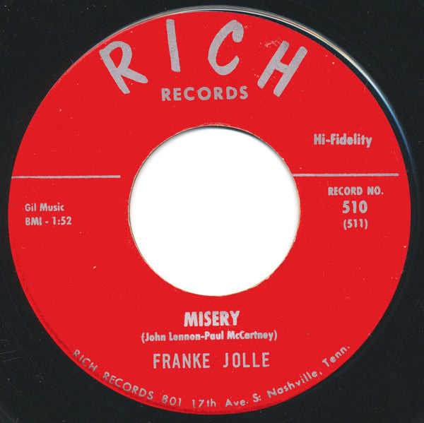 Franke Jolle : Her Name Is Joanna / Misery (7")