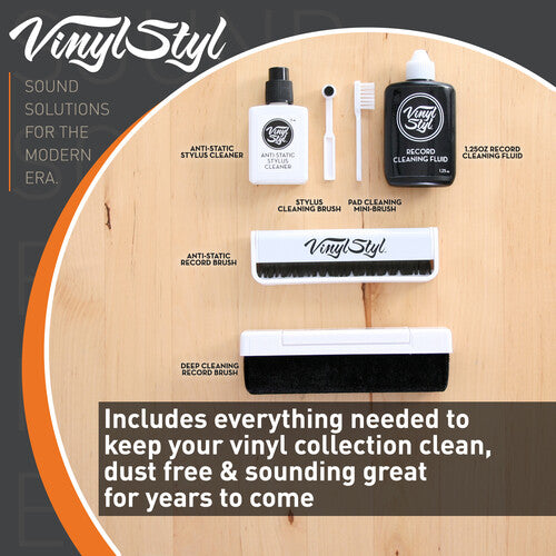 Vinyl Styl Ultimate Vinyl Record Care Kit - Record & Stylus Brushes And Fluid
