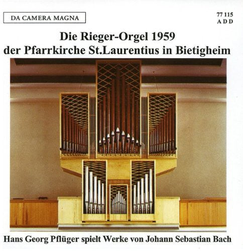 the album cover for J Bach S / Fluger - Rieger-Organ 1959 Der