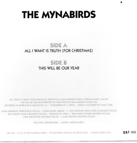 The Mynabirds : All I Want Is Truth (For Christmas) (7", Ltd)