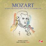 the album cover for Mozart - Quartet for Piano & String Trio No. 1 in G minor K
