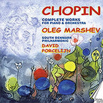 the album cover for Oleg Marshev - Complete Works for Piano & Orchestra