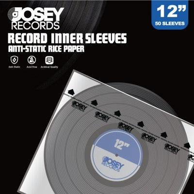 Fundas interiores de papel de arroz para discos Josey Records, 50 unidades