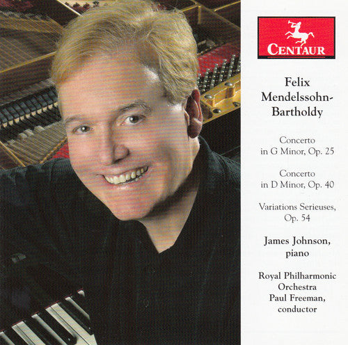 the album cover for Mendelssohn / Johnson / Royal Philharmonic Orch - Piano Concertos - Variations Serieuses