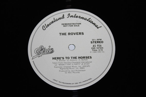 The Rovers (3) : Wasn't That A Party / Here's To The Horses (12", Single, Promo)
