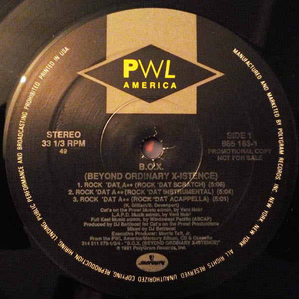 B.O.X. : Rock 'Dat A** (12", Single, Promo, 49)