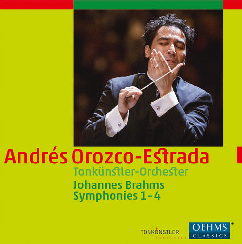 the album cover for Brahms / Tonkuenstler-Orchester / Orozco-Estrada - Symphonies Nos. 1-4