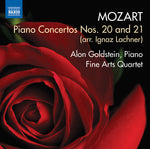 the album cover for Mozart / Goldstein / Fine Arts Quartet / Calin - Piano Concertos Nos. 20 & 21