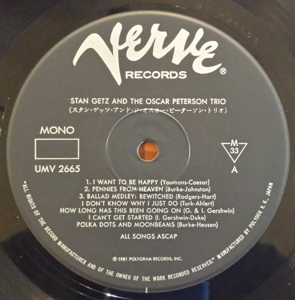 Stan Getz And The Oscar Peterson Trio : Stan Getz And The Oscar Peterson Trio (LP, Album, Mono, RE)