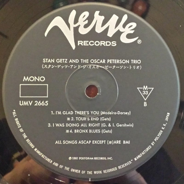 Stan Getz And The Oscar Peterson Trio : Stan Getz And The Oscar Peterson Trio (LP, Album, Mono, RE)