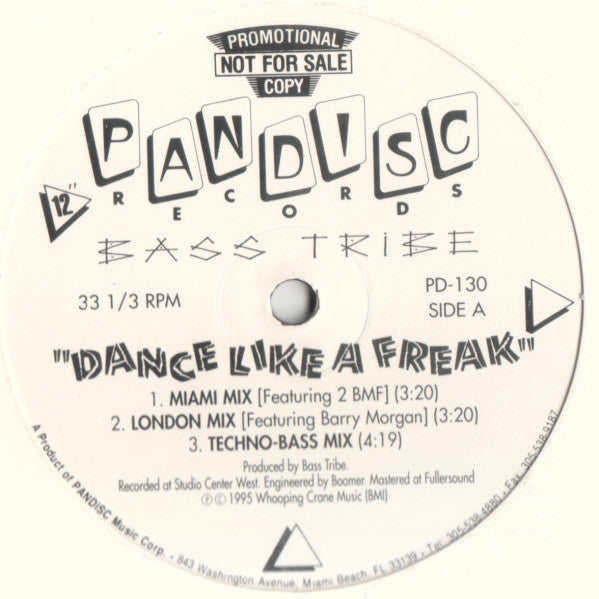 Bass Tribe : Dance Like A Freak (12", Promo)