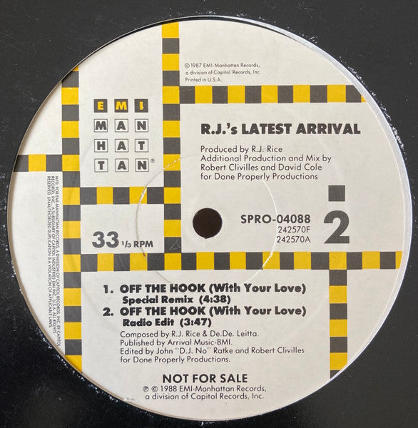 R.J.'s Latest Arrival : Off The Hook (With Your Love) (12", Promo)